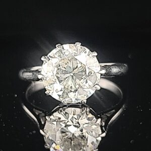 Platinum vintage art deco filigree  engagement ring 3.01ct natural round Diamond circ 1920's